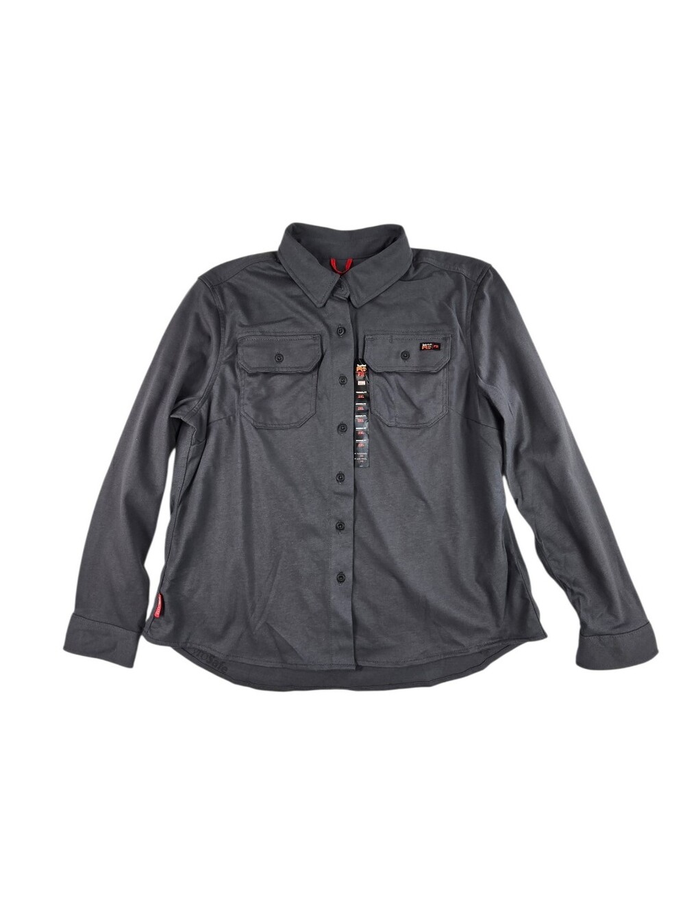 Timberland Pro Gray Button-Up Work Shirt with Chest Pockets